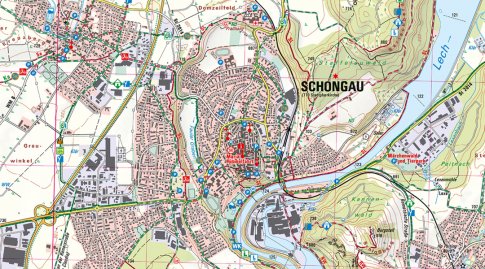 Ausschnitt der Amtlichen Topographischen Karte ATK25-P08 mit der Umgebung von Schongau.
