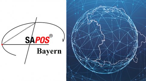 Sapos Bayern Logo, rechts: Dreiecksnetz um Erdball