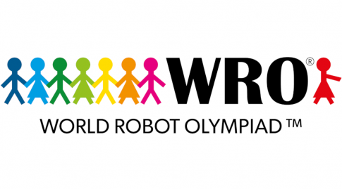 Logo der WRO
Bunte Strichmenschen und Buchstaben WRO mit Schriftzug darunter: World Robot Olympiad